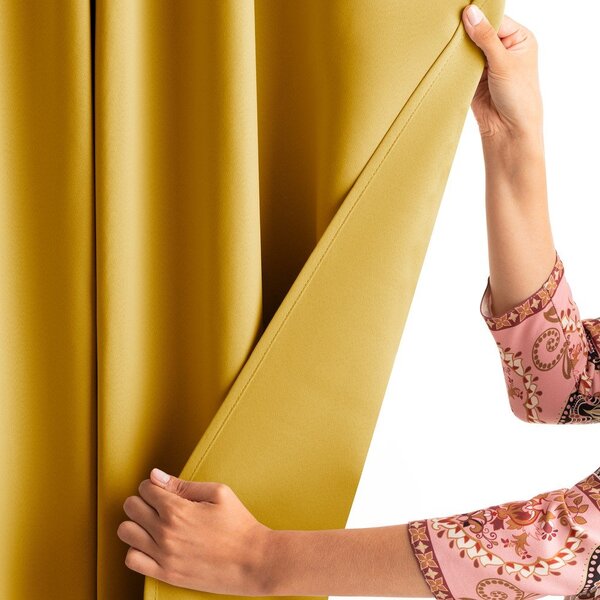 Żółta zasłona częściowo zaciemniająca (dimout) 140x270 cm Kierra – Restilo