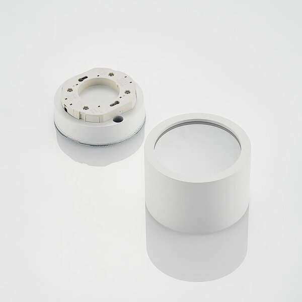 Arcchio downlight Nieva, GX53, biały, okrągły, Ø 10cm, metalowy Nieva Arcchio, możliwość ściemniania, biały / opal, przedpokój, aluminium, nowoczesny