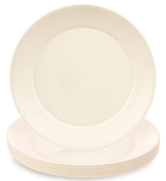 Talerze deserowe plastikowe kremowe SANDY 20,5 cm 6 szt