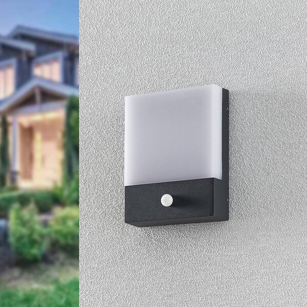 Lampa zewnętrzna z czujnikiem ruchu Vanira Lindby, czarny, aluminium, nowoczesny