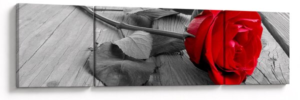 Obraz czerwonej róży (170x50 cm)