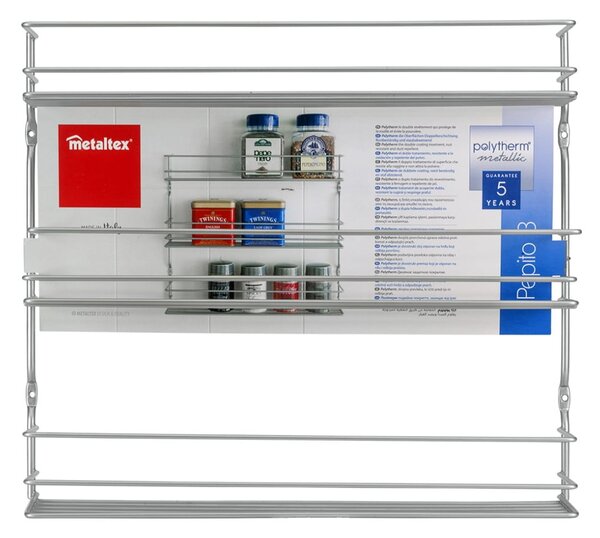 Ścienny stalowy organizer na przyprawy – Metaltex