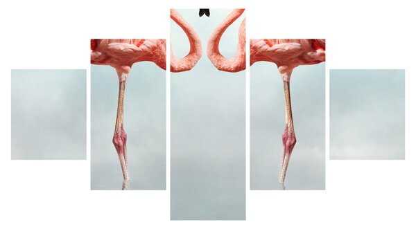 Obraz dwóch flamingów (125x70 cm)