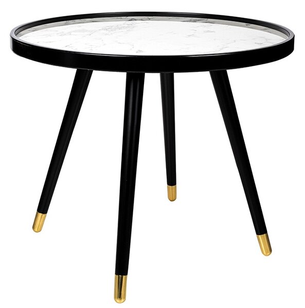 Okrągły stolik kawowy z blatem w optyce marmuru Padrino 60