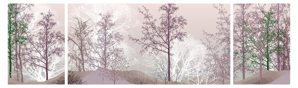 Obraz lasu (170x50 cm)