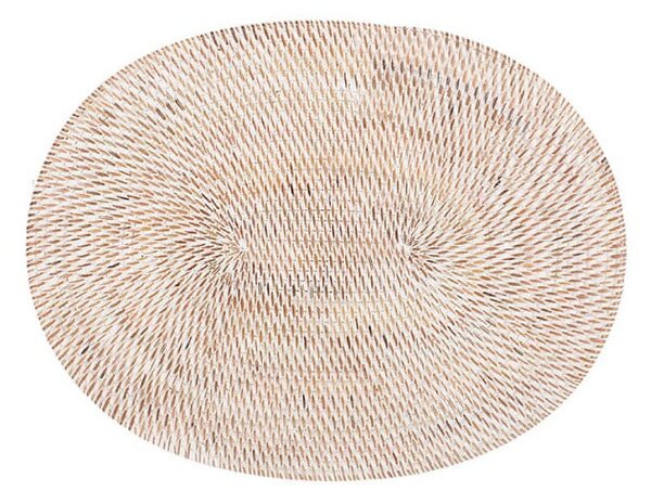 Biała rattanowa mata stołowa Tiseco Home Studio, 30x40 cm