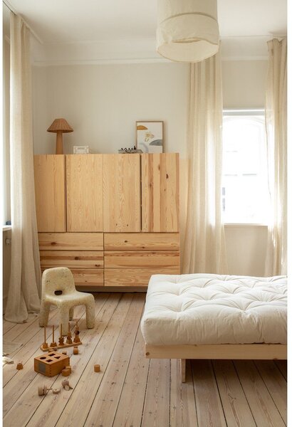 Naturalne łóżko dwuosobowe z litego drewna sosnowego 160x200 cm Kanso – Karup Design