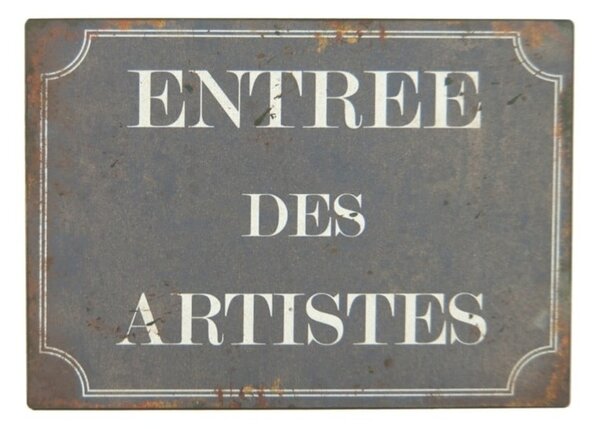 Tabliczka z blachy Antic Line Entree Des Artistes