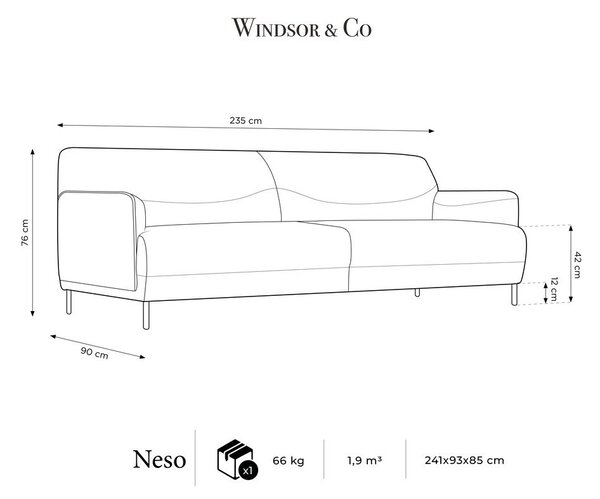 Beżowa sofa Windsor & Co Sofas Neso, 235 cm