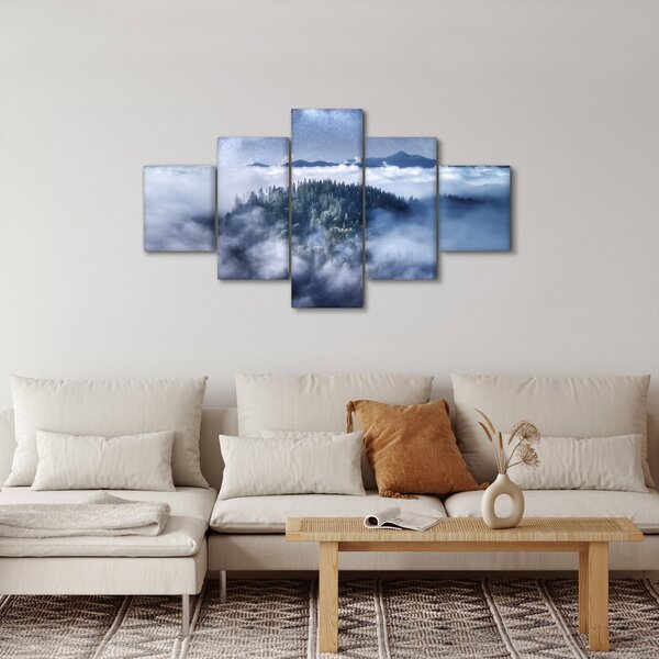 Obraz lasu we mgle (125x70 cm)