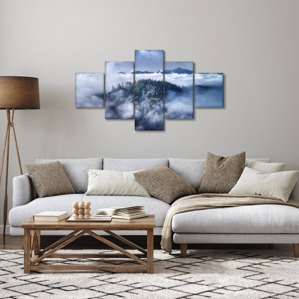 Obraz lasu we mgle (125x70 cm)