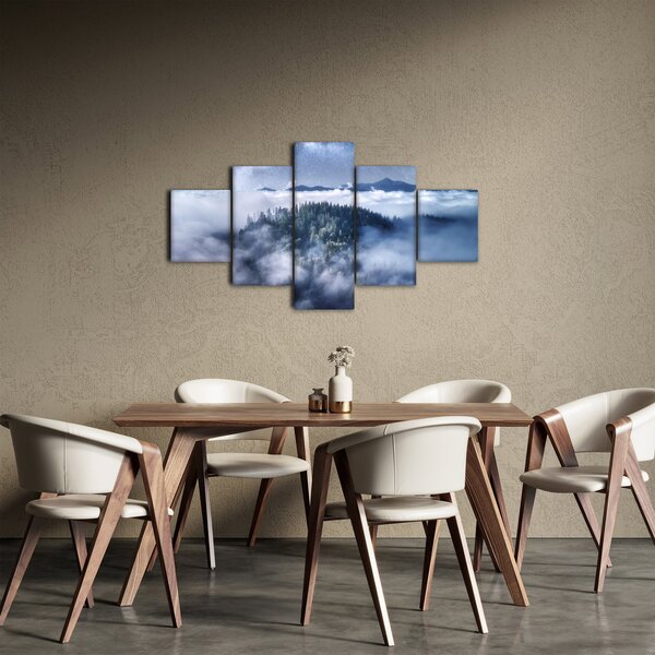 Obraz lasu we mgle (125x70 cm)