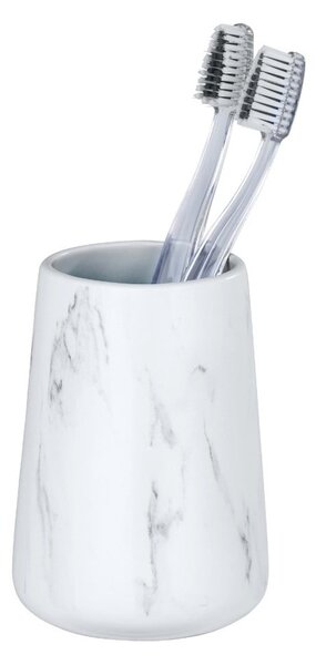 Biały ceramiczny kubek na szczoteczki Wenko Adrada