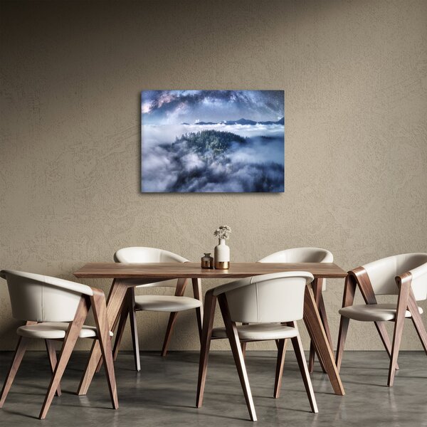 Obraz lasu we mgle (70x50 cm)