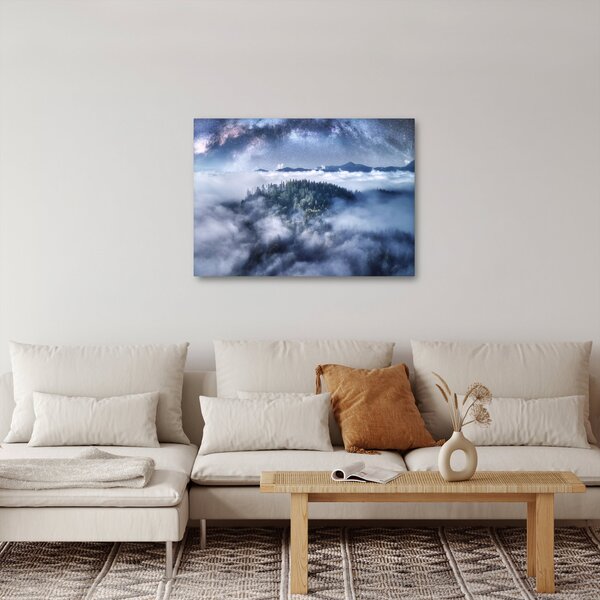 Obraz lasu we mgle (70x50 cm)