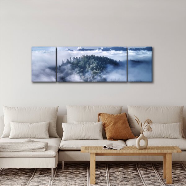 Obraz lasu we mgle (170x50 cm)