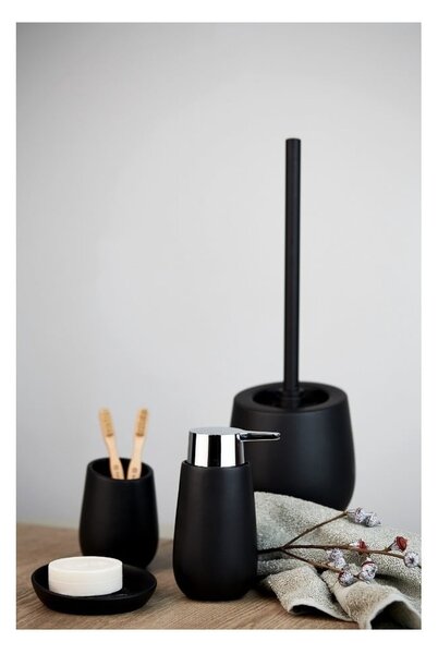 Czarny ceramiczny kubek na szczoteczki Wenko Badi