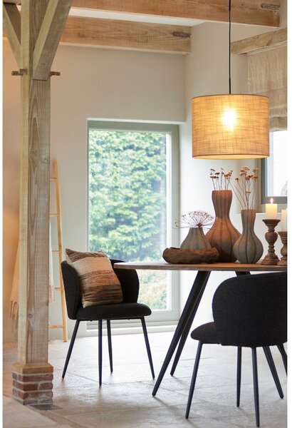 Czarny tapicerowany fotel jadalniany Elyna – Light & Living