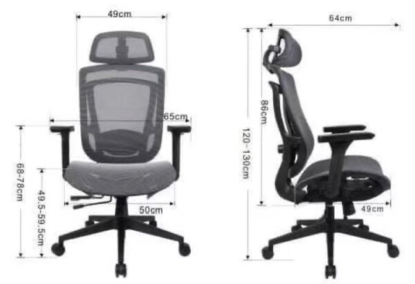 Fotel biurowy ergonomiczny siatkowy Basten, zgodny z normą BHP