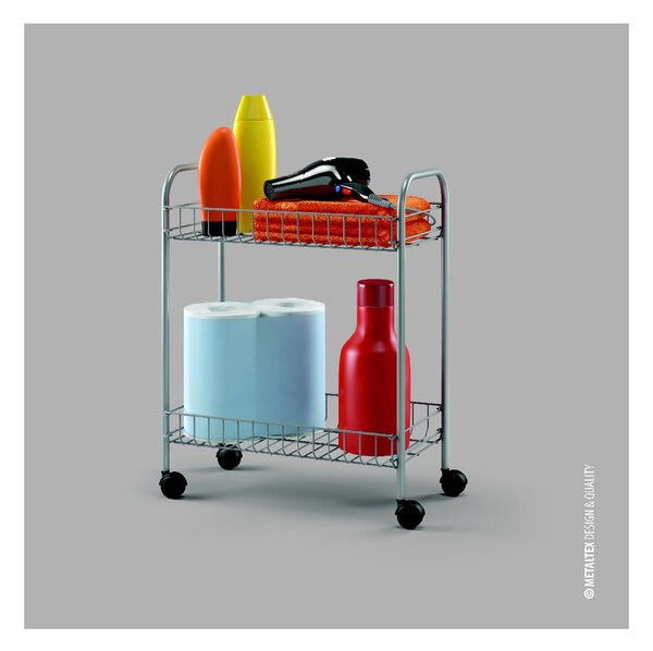 Regał 2-poziomowy na kółkach Metaltex Greg, dł. 41 cm