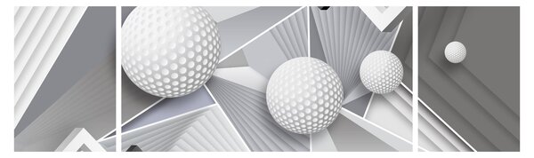 Geometryczny abstrakcyjny obraz (170x50 cm)