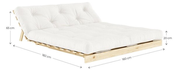 Bordowa/jasnoniebieska rozkładana sofa 160 cm Roots – Karup