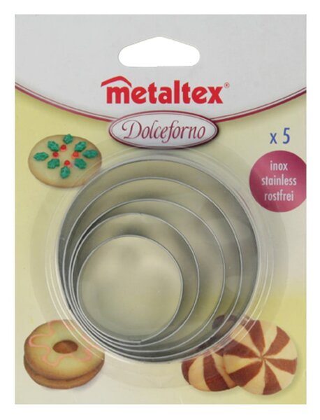Zestaw 5 foremek do wykrawania w kształcie kółek Metaltex Cookie Cutters