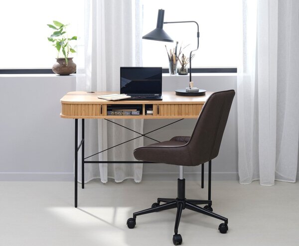 Biurko w dekorze dębu 60x120 cm Nola – Unique Furniture