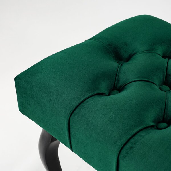 Ławka pikowana Chesterfield - Butelkowa Zieleń