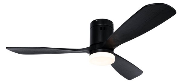 Czarny wentylator sufitowy z LED i pilotem - Sofia