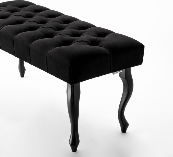 Ławka pikowana Chesterfield Black