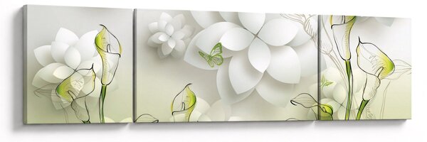 Obraz z kwiatami (170x50 cm)