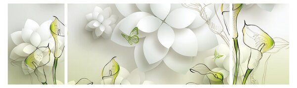Obraz z kwiatami (170x50 cm)