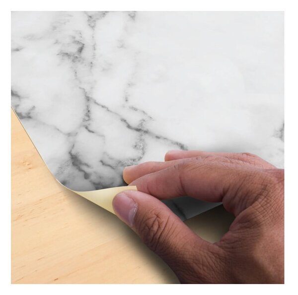 Naklejka na podłogę Ambiance Slab Stickers White Marble, 30x30 cm