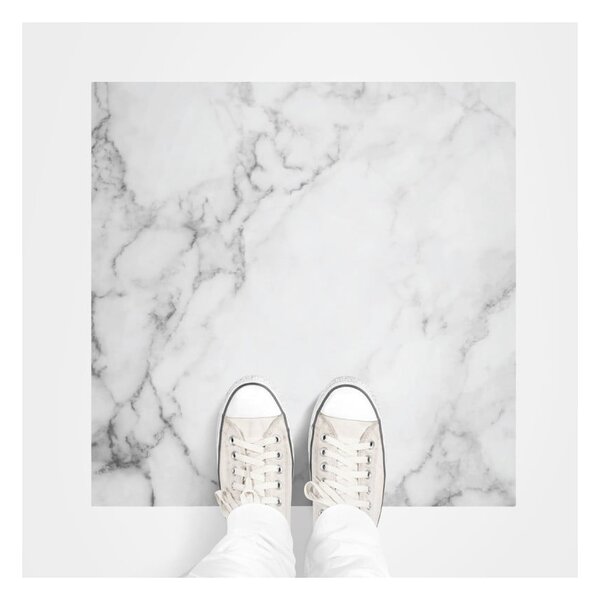 Naklejka na podłogę Ambiance Slab Stickers White Marble, 30x30 cm