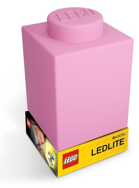 Różowa silikonowa lampka nocna LEGO® Classic Brick