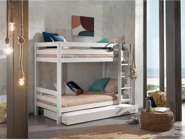 Białe piętrowe łóżko dziecięce 90x200 cm Pino – Vipack