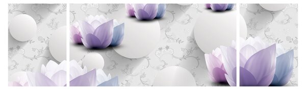 Obraz z kwiatami (170x50 cm)