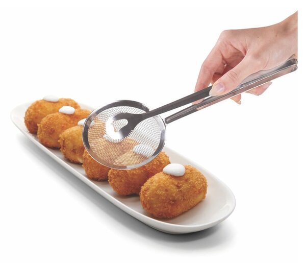 Szczypce do smażenia ze stali nierdzewnej Metaltex Tongs