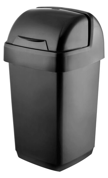 Czarny kosz na śmieci Addis Roll Top, 22,5x23x42,5 cm