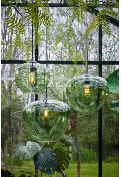 Zielona lampa sufitowa z szklanym kloszem ø 30 cm Mayson – Light & Living