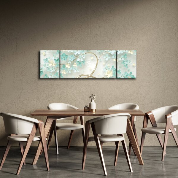 Obraz - Złote kwitnące drzewo (170x50 cm)