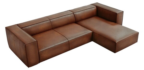 Koniakowy skórzany narożnik (prawostronny) Madame – Windsor & Co Sofas