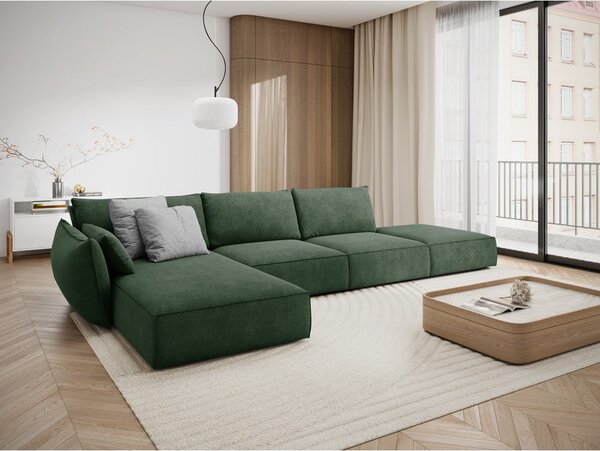 Ciemnozielony narożnik (lewostronny) Vanda – Mazzini Sofas
