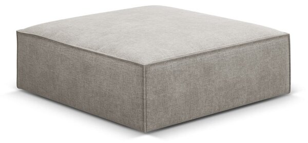 Jasnoszary podnóżek z tkaniny szenilowej Vanda – Mazzini Sofas
