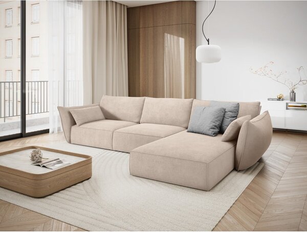 Beżowy narożnik (prawostronny) Vanda – Mazzini Sofas