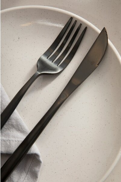 Czarne sztućce ze stali nierdzewnej 16 szt. Modern retro – Premier Housewares