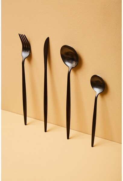 Czarne sztućce ze stali nierdzewnej 16 szt. Modern retro – Premier Housewares