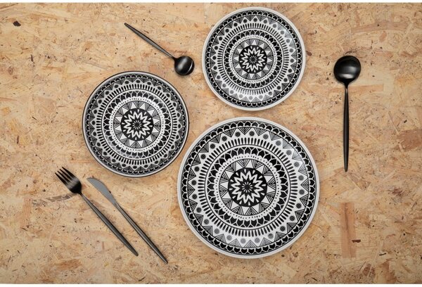 Czarne sztućce ze stali nierdzewnej 16 szt. Modern retro – Premier Housewares
