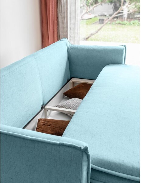 Jasnoniebieska rozkładana sofa 225 cm Charming Charlie – Miuform